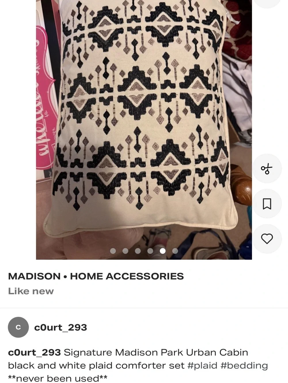Madison Black and White Plaid Bedding Set